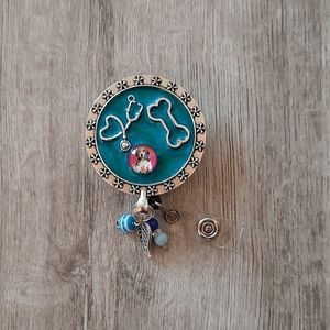 Dog work life pendant badge reel